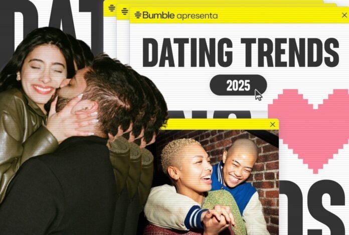 Bumble apresenta tendências de namoro para 2025, destacando mudanças nas expectativas de solteiros e valorização de autenticidade e romance (Foto: Divulgação)