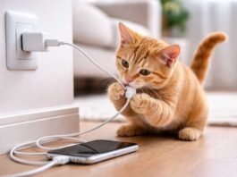 Fios e carregadores trazem risco de choque elétrico a pets em casa (Foto: Canva)