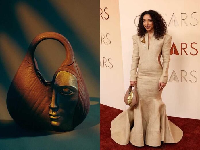 Alice Carvalho usa peça 3D de Jay Boggo no tapete vermelho do Oscar (Fotos: Divulgação)