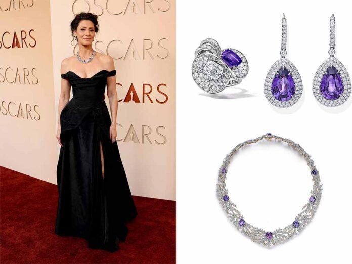Maria Fernanda Cândido usa joias Tiffany & Co. no Oscar 2026 (Foto: Divulgação) Maria Fernanda Cândido usa joias Tiffany & Co. no Oscar 2026 (Foto: Divulgação)