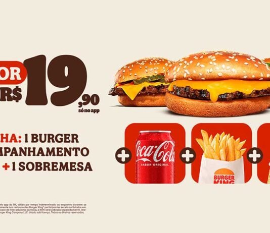 Burger King lança combo com 4 itens por R$ 19,90 no app Burger King lança combo com quatro itens no aplicativo (Foto: Divulgação)