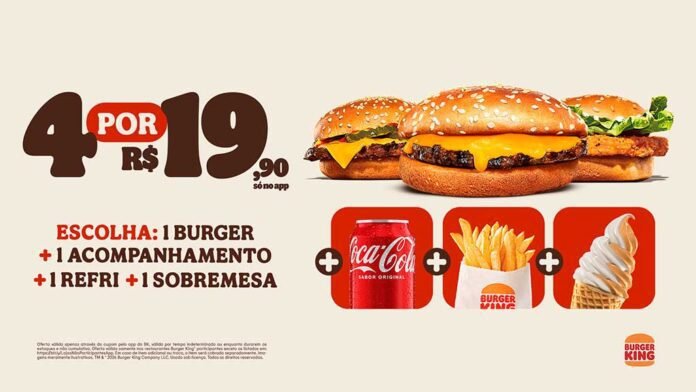 Burger King lança combo com quatro itens no aplicativo (Foto: Divulgação) Burger King lança combo com quatro itens no aplicativo (Foto: Divulgação)