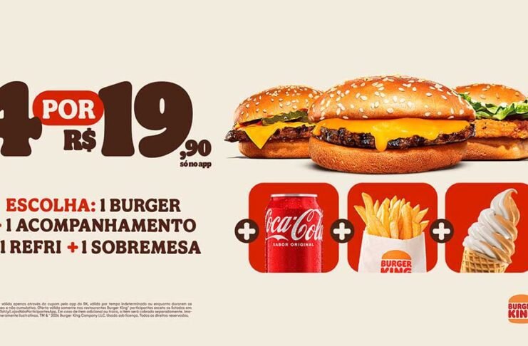 Burger King lança combo com quatro itens no aplicativo (Foto: Divulgação)