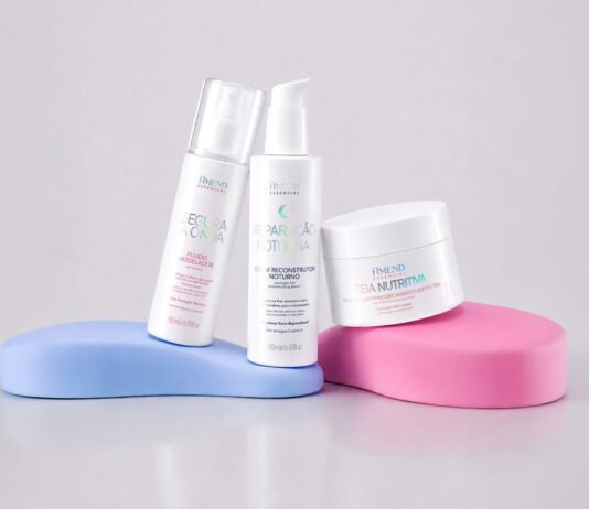 Amend apresenta máscara, fluido modelador e sérum noturno na Beauty Fair 2026 Amend apresenta três produtos para cuidados com os cabelos na Beauty Fair 2026 (Foto: Divulgação)