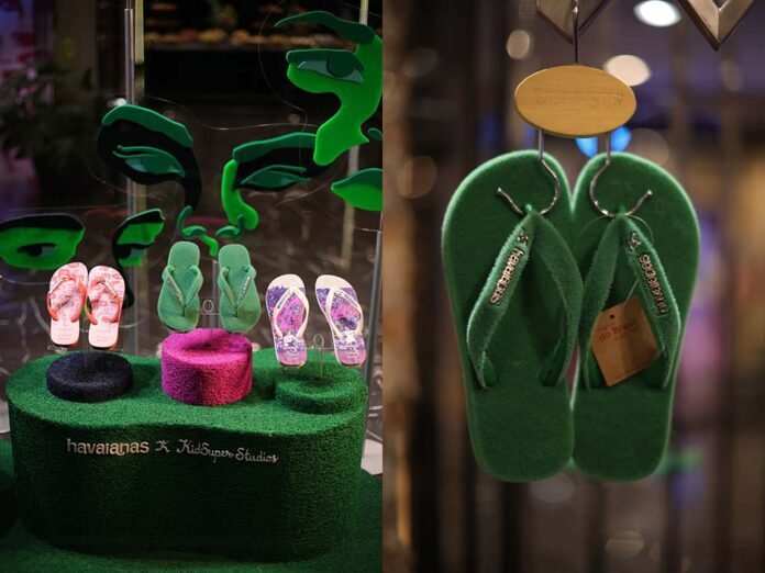 Coleção Havaianas x KidSuper reúne quatro modelos com referências de arte e futebol (Fotos: Divulgação)